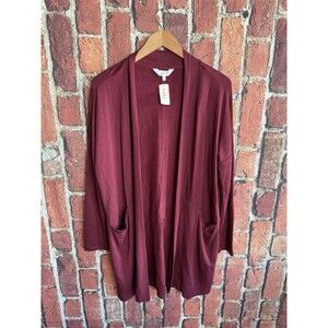 Soma Intimates Womens Red Open Cardigan Sweater Lightweight Size Medium NWT